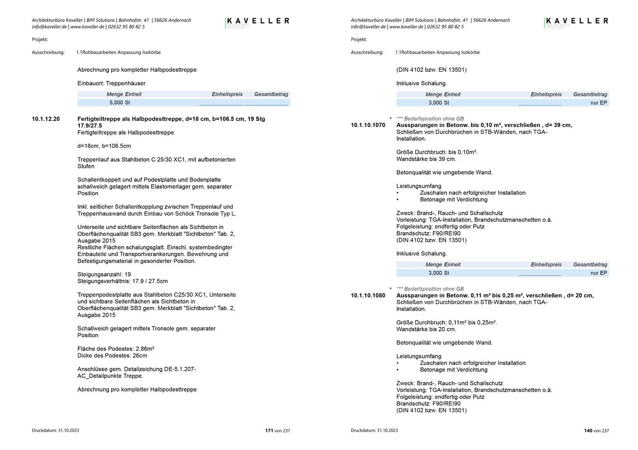 Beispiel Leistungsverzeichnis — Rohbau, WDVS, Fenster